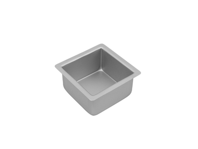 Bakemaster Silver Anodised Square Cake Pan 12 x 7cm-bakemaster-What's Cooking Online Store