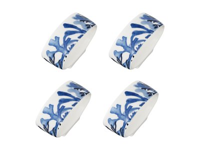 Maxwell & Williams Blue Coral Napkin Ring Set of 4 Gift Boxed-maxwell-and-williams-What's Cooking Online Store