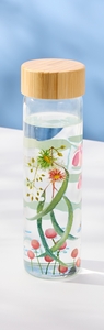 Maxwell & Williams Royal Botanic Gardens Eucalyptus Bloom Glass Water Bottle 550ML-maxwell-and-williams-What's Cooking Online Store