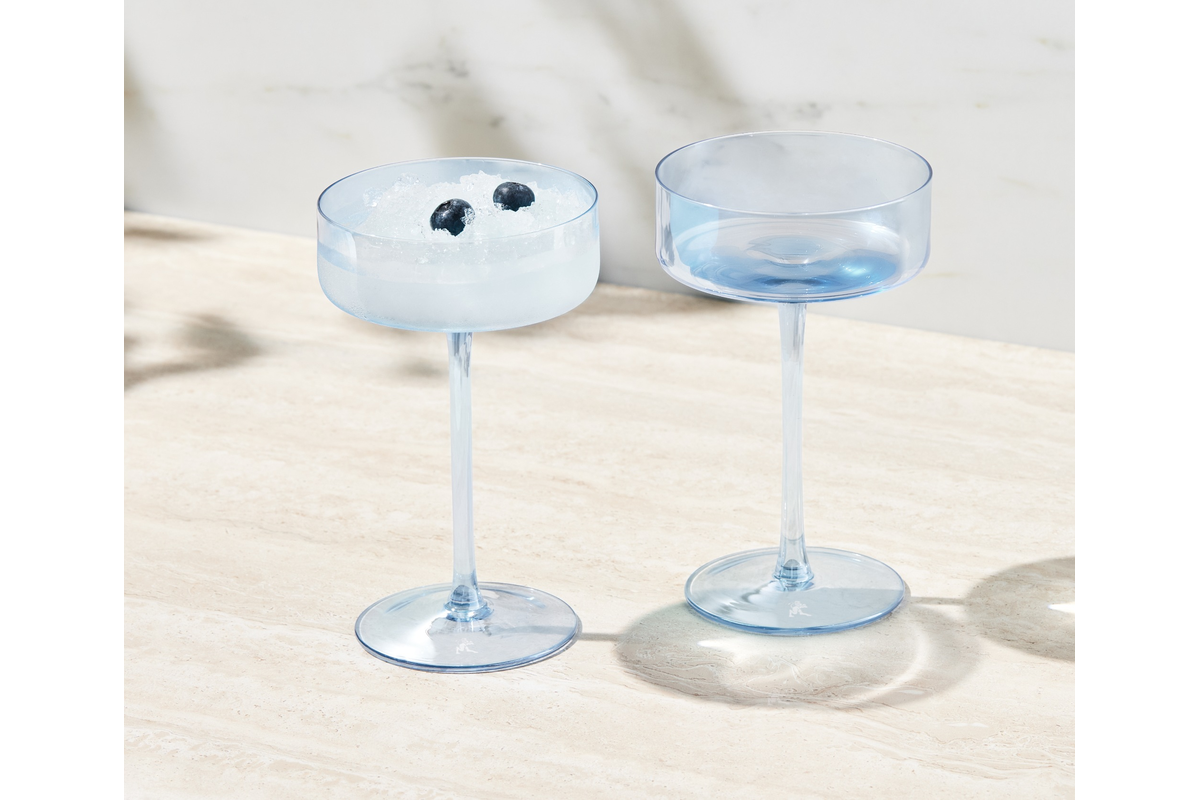 Maxwell & Williams Glamour Coupe Glass 240ML Set of 2 Blue Gift Boxed