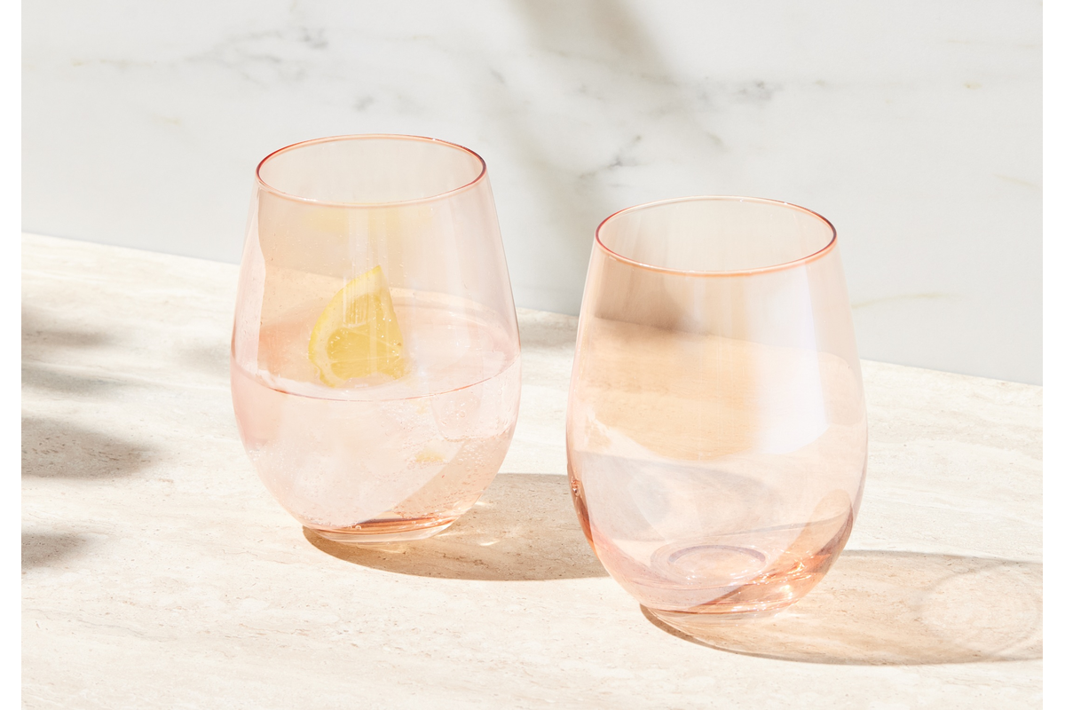 Maxwell & Williams Glamour Stemless Glass 540ML Set of 2 Coral Gift Boxed