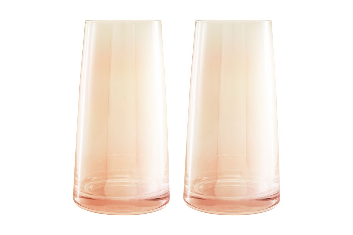 Maxwell & Williams Glamour Highball Glass 480ML Set of 2 Coral Gift Boxed