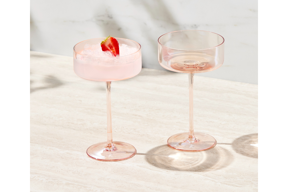 Maxwell & Williams Glamour Coupe Glass 240ML Set of 2 Coral Gift Boxed