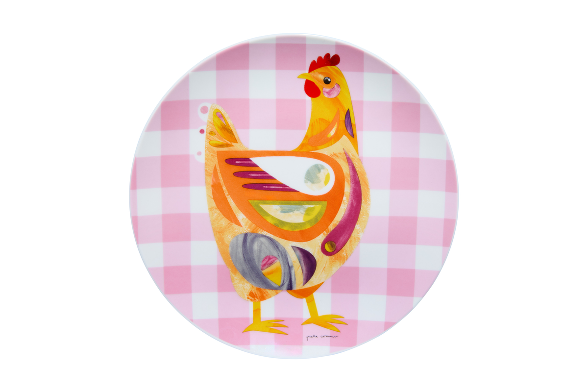 Maxwell & Williams  Pete Cromer Barn Friends Plate 20cm Chook Pink