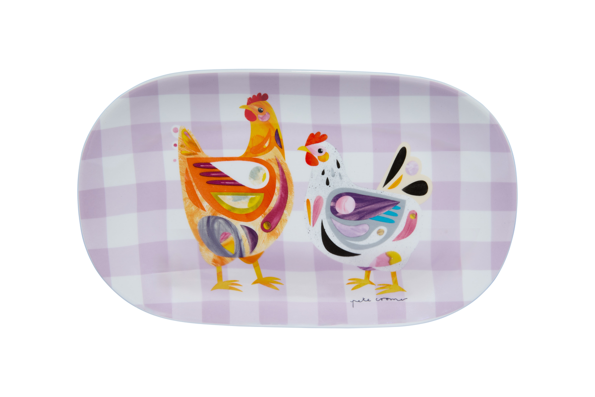 Maxwell & Williams  Pete Cromer Barn Friends Oblong Platter 26x15cm Chook Gift Boxed