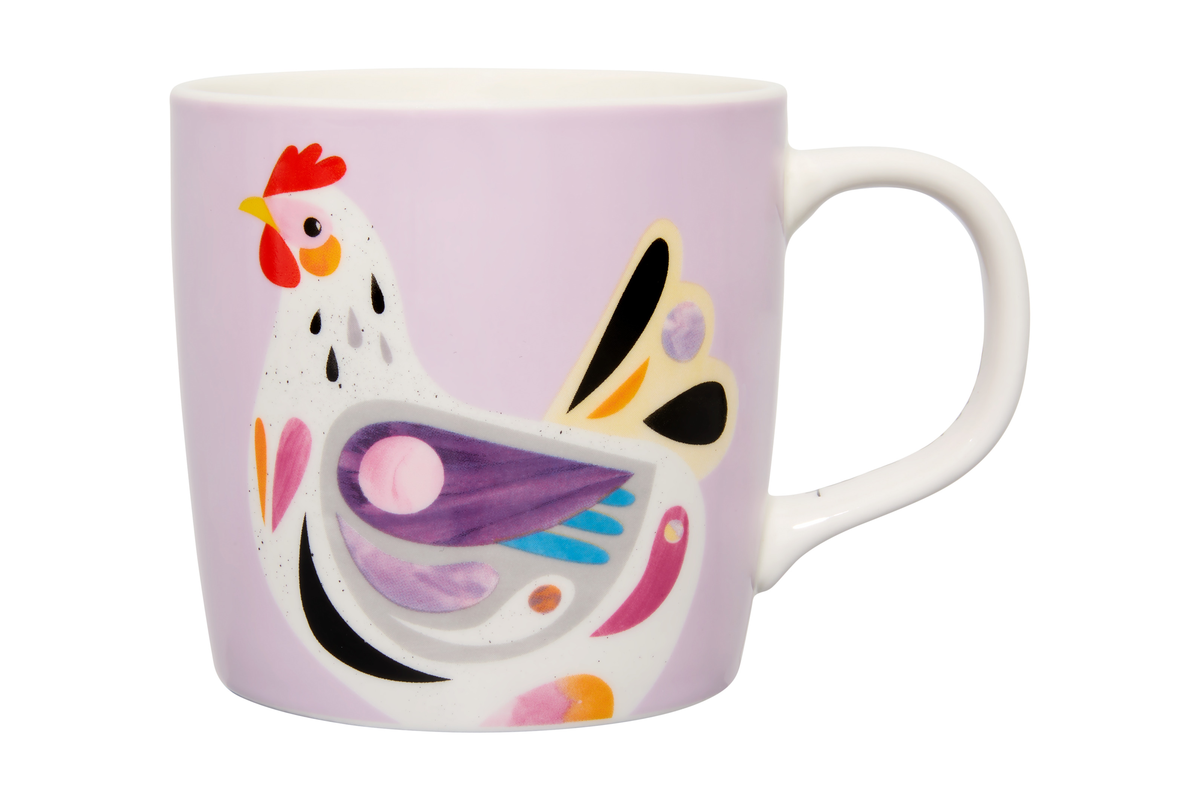 Maxwell & Williams  Pete Cromer Barn Friends Mug 375ML Chook Purple Gift Boxed