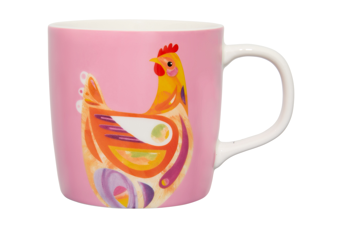 Maxwell & Williams  Pete Cromer Barn Friends Mug 375ML Chook Pink Gift Boxed