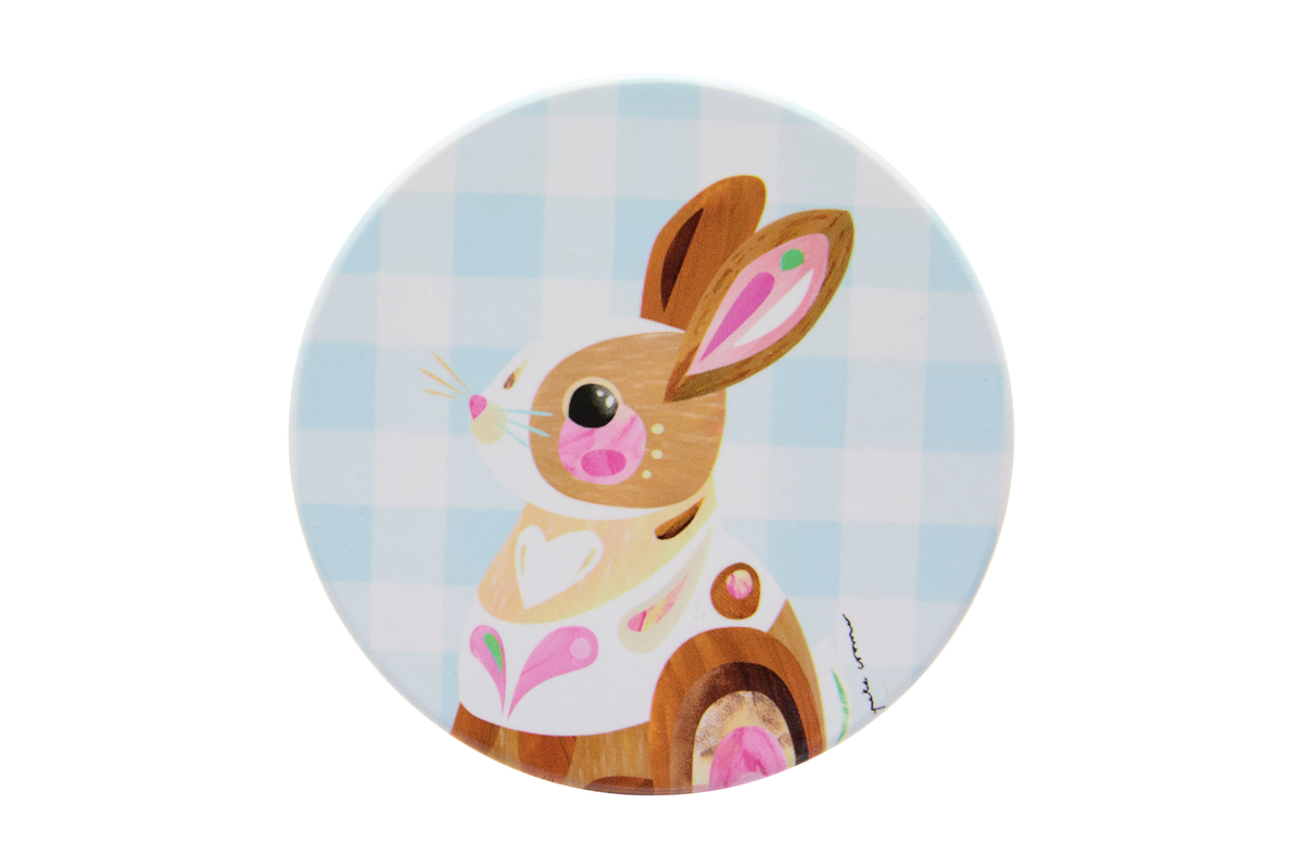 Maxwell & Williams  Pete Cromer Barn Friends Ceramic Round Coaster 10cm Blue Bunny
