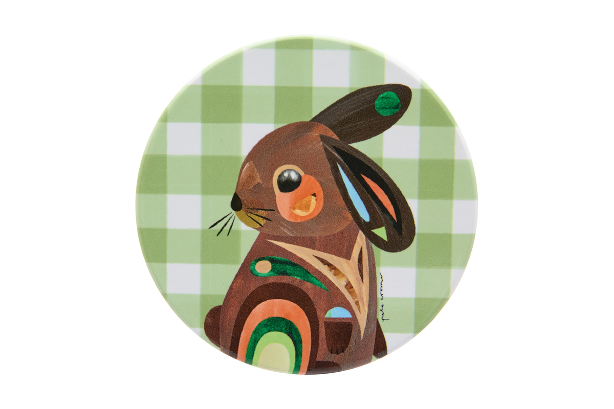 Maxwell & Williams  Pete Cromer Barn Friends Ceramic Round Coaster 10cm Green Bunny