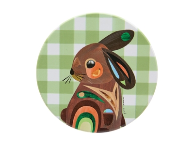 Maxwell & Williams  Pete Cromer Barn Friends Ceramic Round Coaster 10cm Green Bunny-maxwell-and-williams-What's Cooking Online Store