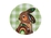 Maxwell & Williams  Pete Cromer Barn Friends Ceramic Round Coaster 10cm Green Bunny