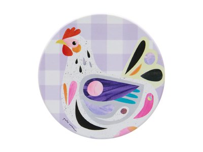 Maxwell & Williams  Pete Cromer Barn Friends Ceramic Round Coaster 10cm Purple Chook-maxwell-and-williams-What's Cooking Online Store