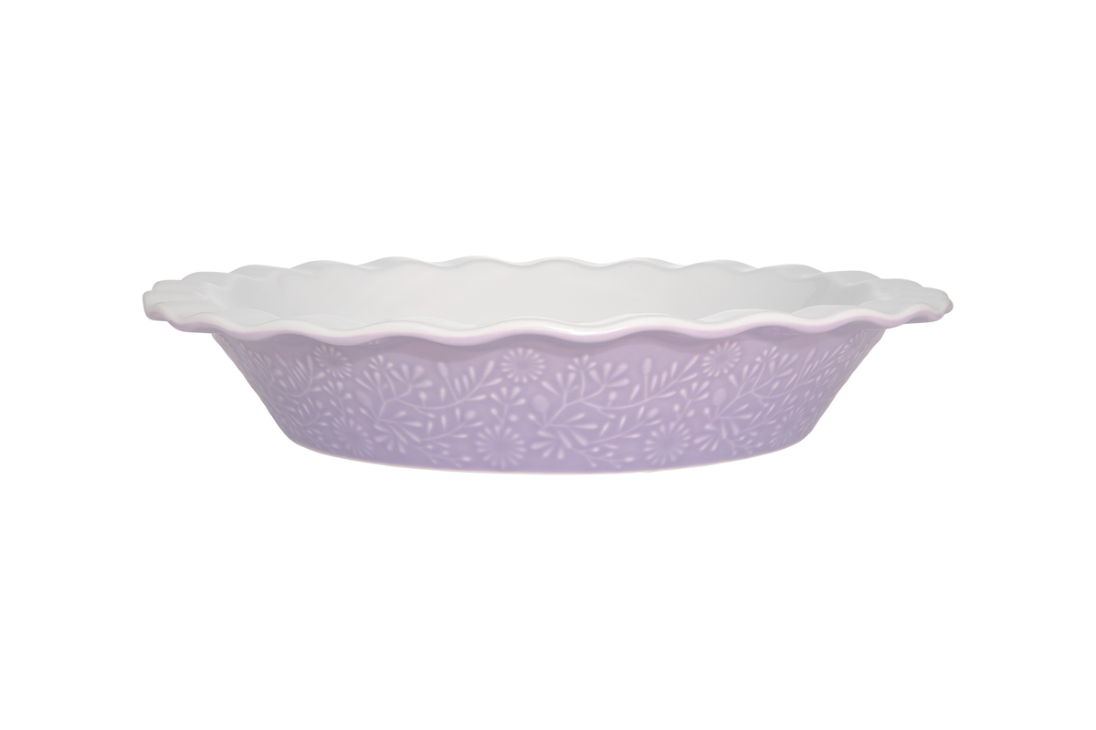 Maxwell & Williams Blooms Fluted Pie Dish 21.5x4cm Lilac Gift Boxed