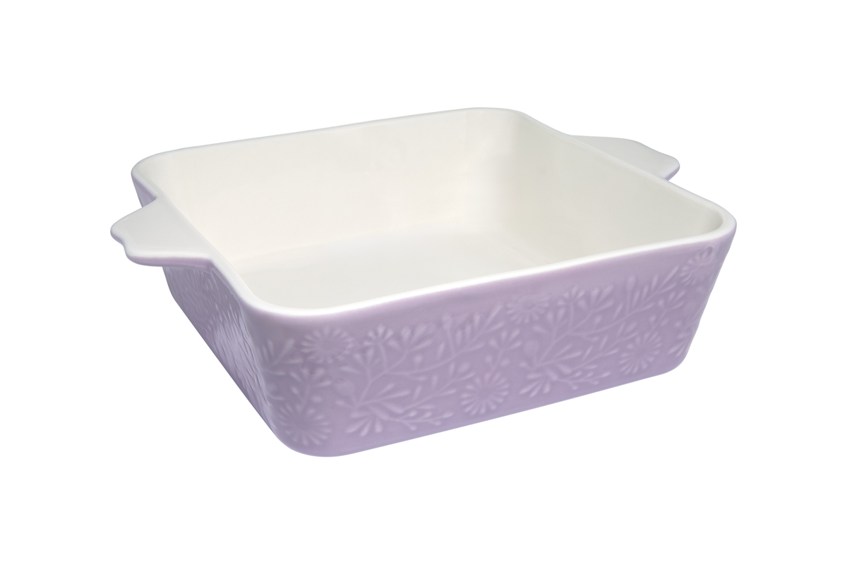 Maxwell & Williams Blooms Square Baker 19x19x6.5cm Lilac Gift Boxed