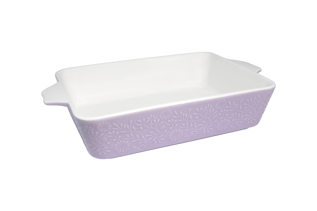 Maxwell & Williams Blooms Rectangular Baker 27x19x6.5cm Lilac Gift Boxed