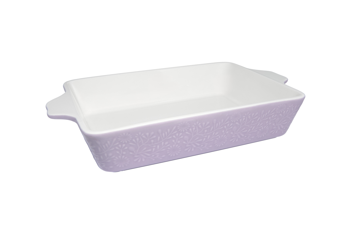 Maxwell & Williams Blooms Rectangular Baker 32x22x6.5cm Lilac Gift Boxed