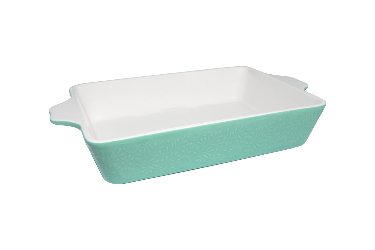 Maxwell & Williams Blooms Rectangular Baker 32x22x6.5cm Green Gift Boxed