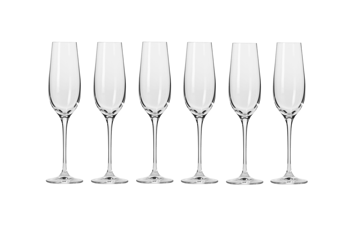 Krosno Harmony Champagne Flute 6pc 180 To 200ml Gift Boxed